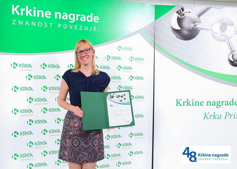 Laboratory member Janja Dermol-Černe, PhD, is the recipient of this year's Krka Pharmaceuticals Award