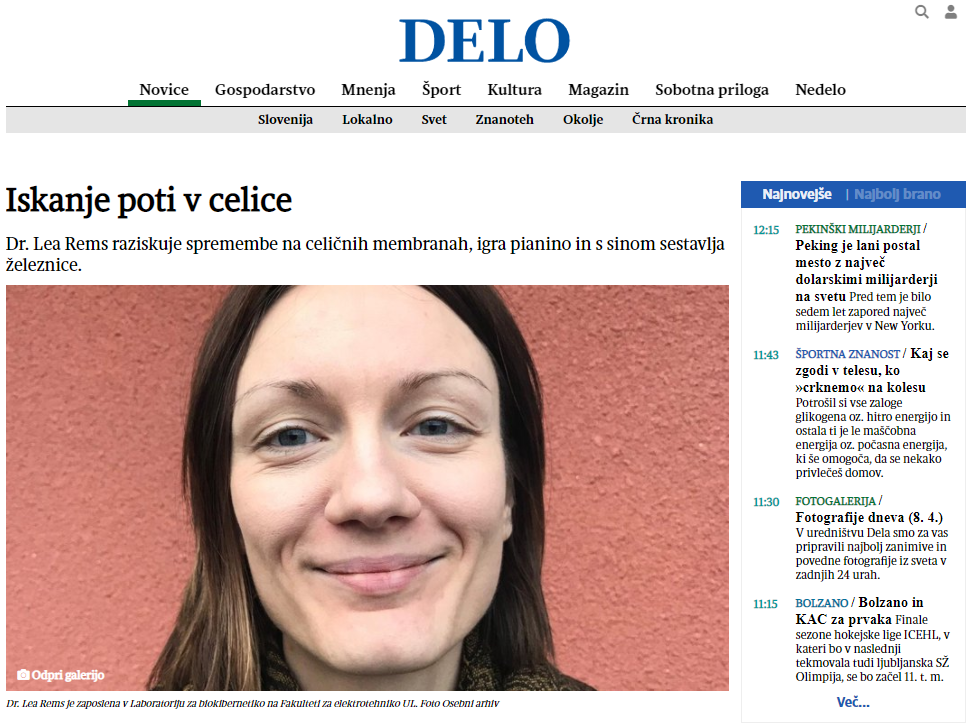 Lea Rems in newspaper Delo