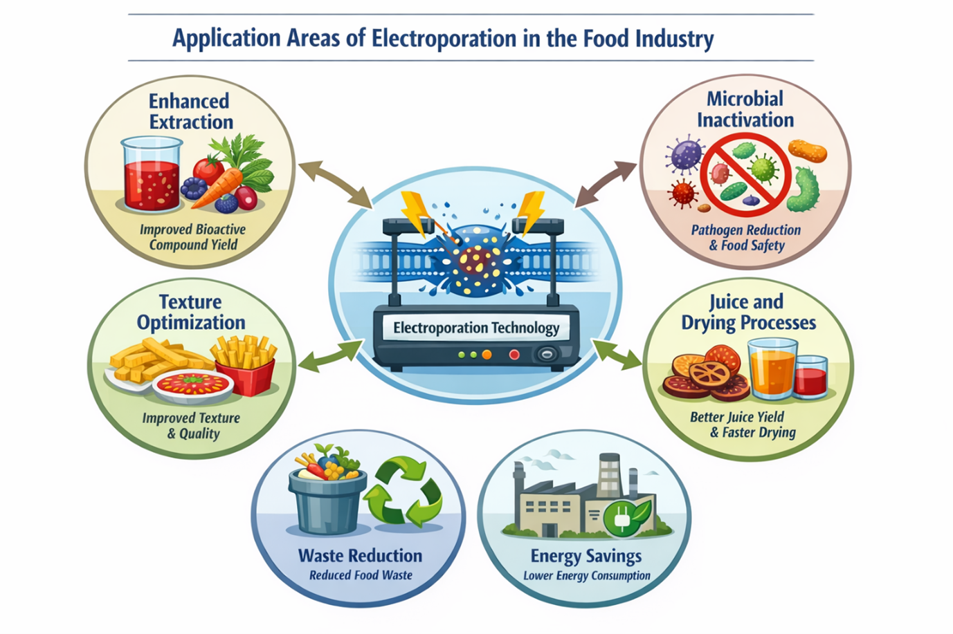 Main application areas of PEF in food processing